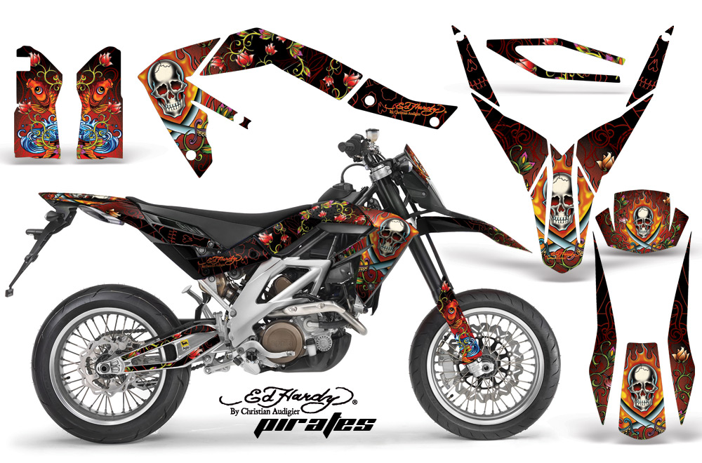 Aprilia SXV450 08 Graphics Kit EH Pirates Red
